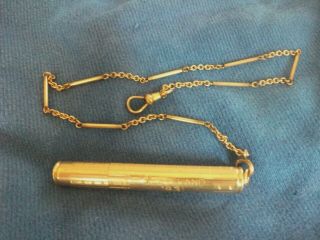 Vintage Antique Watch Fob Chain W/ 12k Rolled Gold Lighter " Cleveland 1931 "