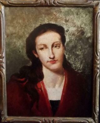 Charles Le Roux Antique French Oil Painting Of A Lady C1900 -