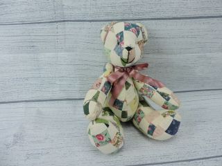 Patchwork Teddy Bear Plush Quilt Shabby Chic Stuffed Animal Oriental Trading Co