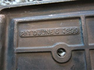 1899 Pair Heavy Bronze Egg & Dart Victorian Door Knob Back Plates Brass Acanthus 6