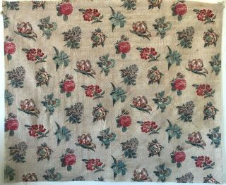 19th C.  French Printed Cotton Floral Fabric (2770)