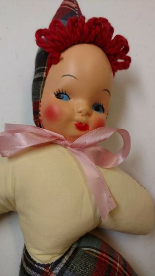 Vintage 1940 Classic Clown Mask Face Carnival Prize Doll 5