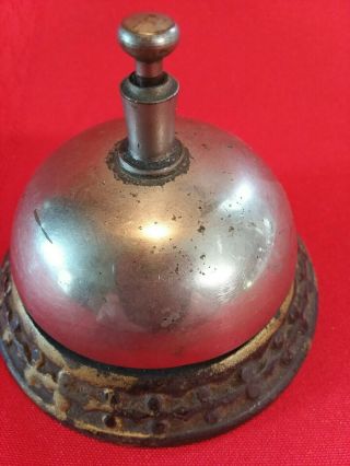 Antique Style Brass and Chrome Counter Desk Bell Ring For Service Call 2