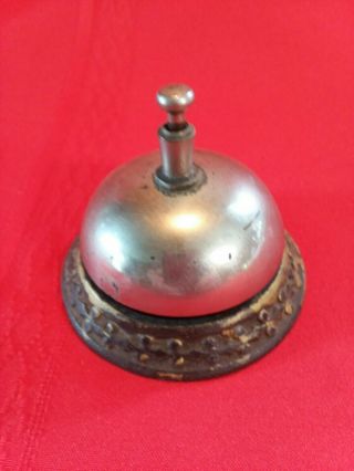 Antique Style Brass and Chrome Counter Desk Bell Ring For Service Call 5