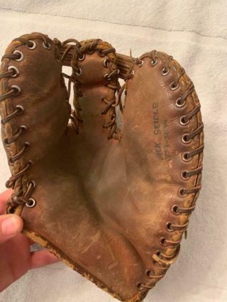 Antique 3 Finger Leather Baseball Glove Very Old Rawlings T70 1930s