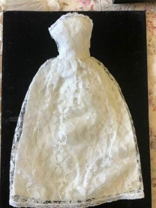 Vintage Barbie Doll Clone White Lace Sheath Gown Very