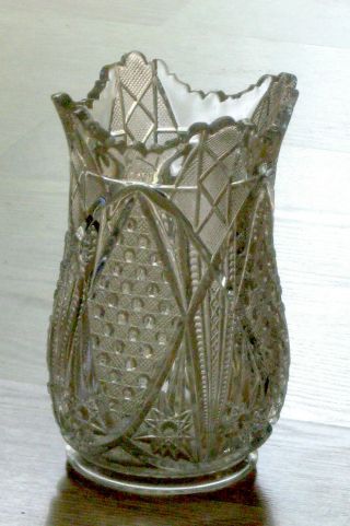 Antique Eapg Glass Celery Vase Sunbeam Pattern Mckee & Bros.  1898