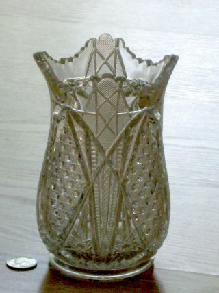 antique EAPG glass CELERY vase SUNBEAM pattern MCKEE & BROS.  1898 2