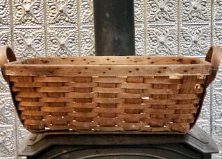 Split Wood Farmhouse Rustic Antique Gathering Basket Large
