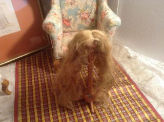 Vintage Blonde Human Hair Doll Wig - 9 - Needs Attention