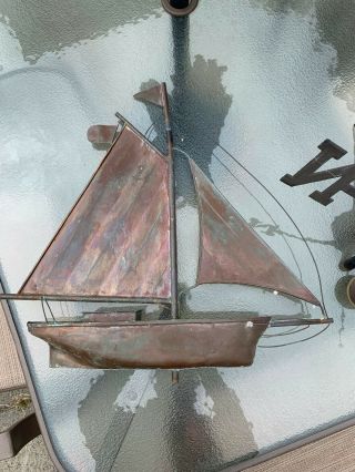 Vintage/antique Copper Sailboat Weathervane