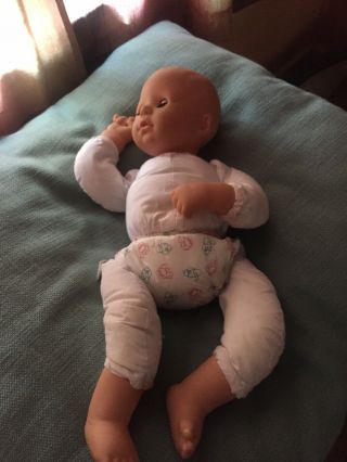 Vintage 1998 Max Zapf 18 " Lifelike Weighted Baby Doll With Blue Sleep Eyes Vguc