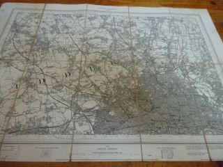 vintage cloth ordnance survey map of North London 4