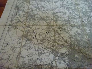 vintage cloth ordnance survey map of North London 5