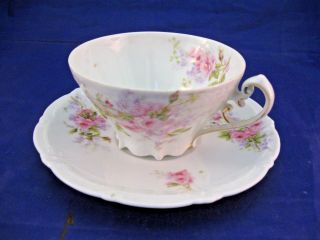 Antique Delicate Tea Cup And Saucer - Bavaria P T