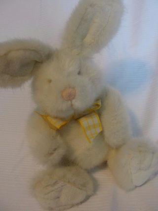 Vintage Russ Berrie Co.  " Rikki " 12 " Plush White Bunny Rabbit W/ Bow