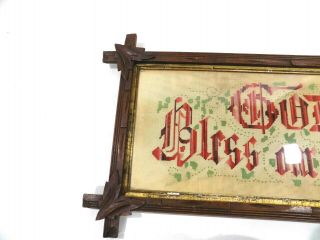 Victorian (?) Antique Punch Paper MOTTO SAMPLER - God Bless Our Home 3