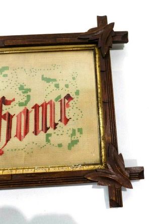 Victorian (?) Antique Punch Paper MOTTO SAMPLER - God Bless Our Home 4