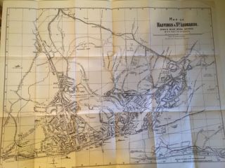 Vintage Map Of Hastings And St Leonards Pikes Blue Book Series
