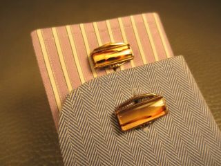 Contemporary Multi Colored Agate Yellow Gold Plated Cuff Links
