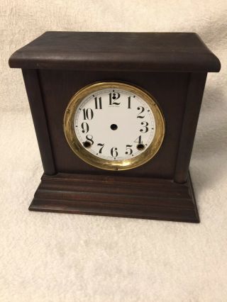 Antique Sessions Mantel Clock Wood Case & Face Only Parts Repair