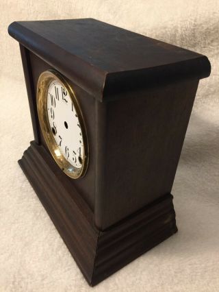 Antique Sessions Mantel Clock Wood Case & Face Only Parts Repair 4