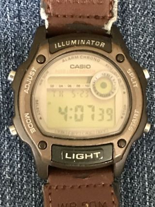 Vintage Casio W - 94h Alarm Chronograph Digital Watch Brown (battery)