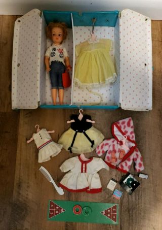 Vintage Ideal Pepper Doll With Case & Clothing/accessories G - 9 - W Mark