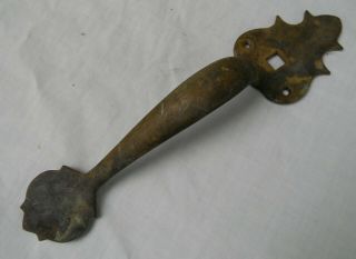 Vintage Antique Solid Brass Bronze Thumb Latch Door Pull Handle Hardware 11 3/4