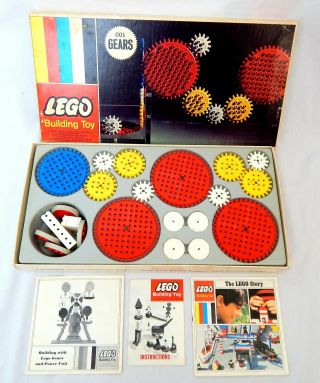 Vintage Lego 001 Gears Set Denmark 1960 
