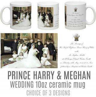 Wedding of HRH Prince Harry & Meghan Markle Ceramic 10oz Mug Choice of 3 3