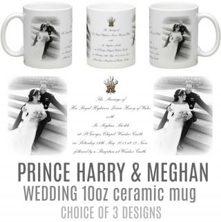 Wedding of HRH Prince Harry & Meghan Markle Ceramic 10oz Mug Choice of 3 4