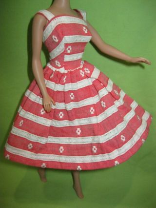 Barbie Vintage 1963 Fashion 956 Busy Morning Salmon Suburban Shopper Type Dress