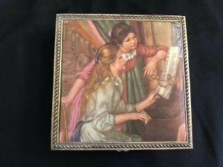 Girls At The Piano By Pierre - Auguste Renoir Antique Soft Top Trinket/jewelry Box