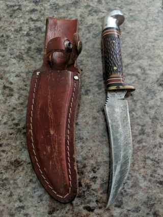 Old Vintage Western H40 K Hunting Skinning Knife W/ Case