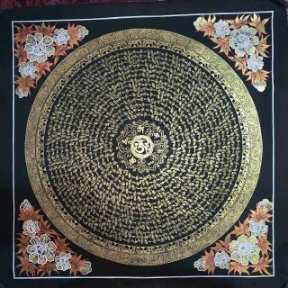 Rare Masterpiece Handpainted Tibetan Mantra Mandala Thangka Painting Chinese 12