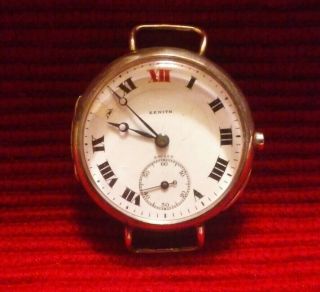 Vintage Zenith Watch Sterling Silver Case Swiss Made
