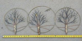 Mid Century Modern Brutalist Curtis Jere Style Trees Metal Wire Wall Sculpture