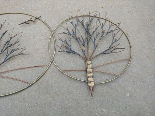 Mid Century Modern Brutalist Curtis Jere Style Trees Metal Wire Wall Sculpture 4