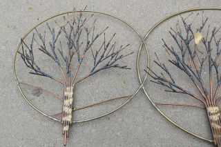 Mid Century Modern Brutalist Curtis Jere Style Trees Metal Wire Wall Sculpture 5