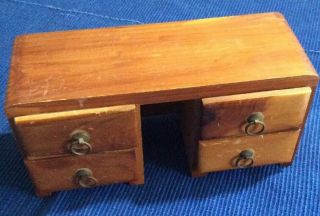 Vintage Dollhouse Miniature Hand Crafted Tennessee Mts.  Maple Finish Wooden Desk