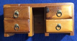 VINTAGE DOLLHOUSE MINIATURE HAND CRAFTED TENNESSEE MTS.  MAPLE FINISH WOODEN DESK 2