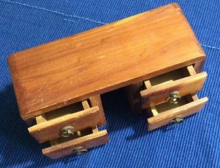 VINTAGE DOLLHOUSE MINIATURE HAND CRAFTED TENNESSEE MTS.  MAPLE FINISH WOODEN DESK 3