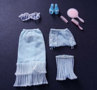 Vhtf Vintage Barbie Dolls Blue Lovely Lingerie Comp W/undergarment Garter