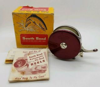 Vintage South Bend Oren - O - Matic Fly Rod Reel No.  1140d W/ Instructions