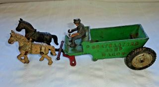 Antique Arcade Contractors Dump Wagon Cast Iron Toy 1920s