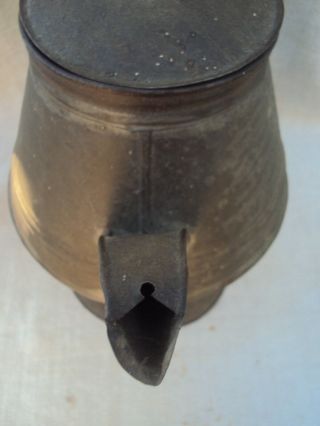 Early 19th C.  Antique Pennsylvania PA German Dutch Tin Smith Coffee Pot 9 1/2 