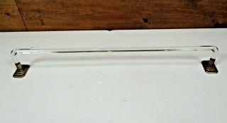 24 " Antique Vintage Retro Glass Towel Rod Bar Rack Art Deco Bathroom Hanger Old