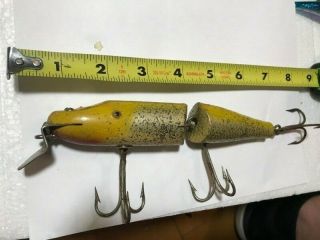 Vintage Tackle Tuff Wood Creek Chub Pike Jointed Musky Yellowflash Fishing Lure