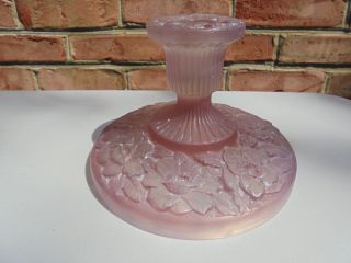 Antique Vintage Phoenix Consolidated Glass Candlestick Pink Martele Roses